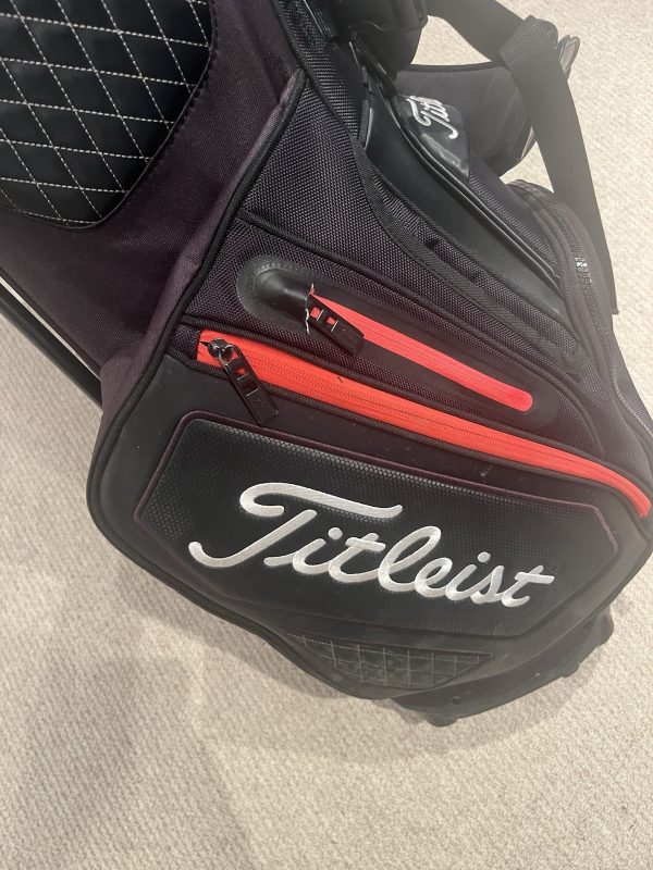 Titleist Tour Premium Limited Edition Jet Black Stand Golf Bag Black/Red