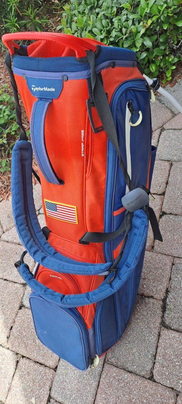 TaylorMade USA Flag 14-Way Stand Golf Bag Blue Red