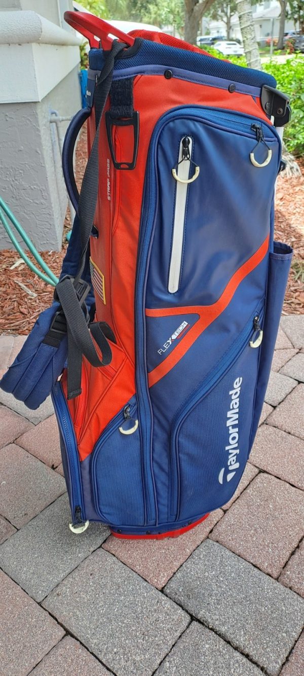 TaylorMade USA Flag 14-Way Stand Golf Bag Blue Red