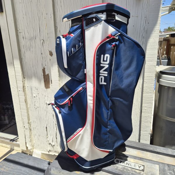PING Traverse 14-Way Divider Cart Golf Bag Nylon Blue White Red