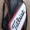 Titleist AP 714 Mid-Size Staff Golf Bag 6-Way Divider Black White Red
