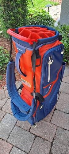 TaylorMade USA Flag 14-Way Stand Golf Bag Blue Red