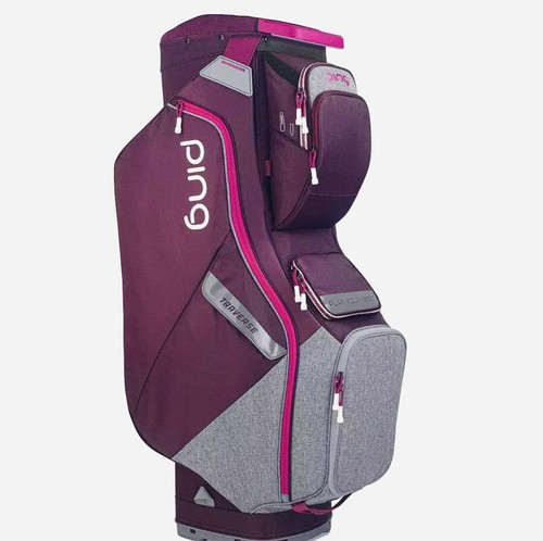 PING Women's Traverse Cart Golf Club Bag Purple Heather Grey