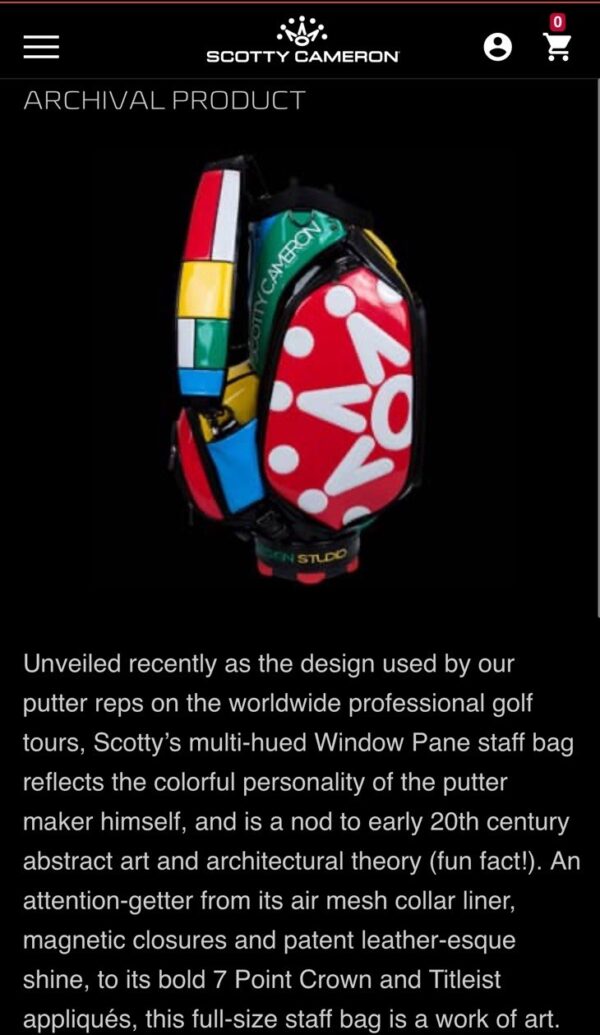 s-l1600-150 Scotty Cameron Window Pane Staff Golf Bag 2017 Multicolor